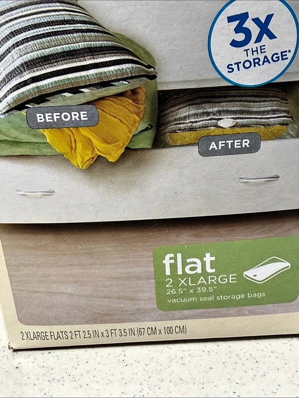 Ziploc Space Bag Flat 2 X-Large Vacuum Seal Storage Bags